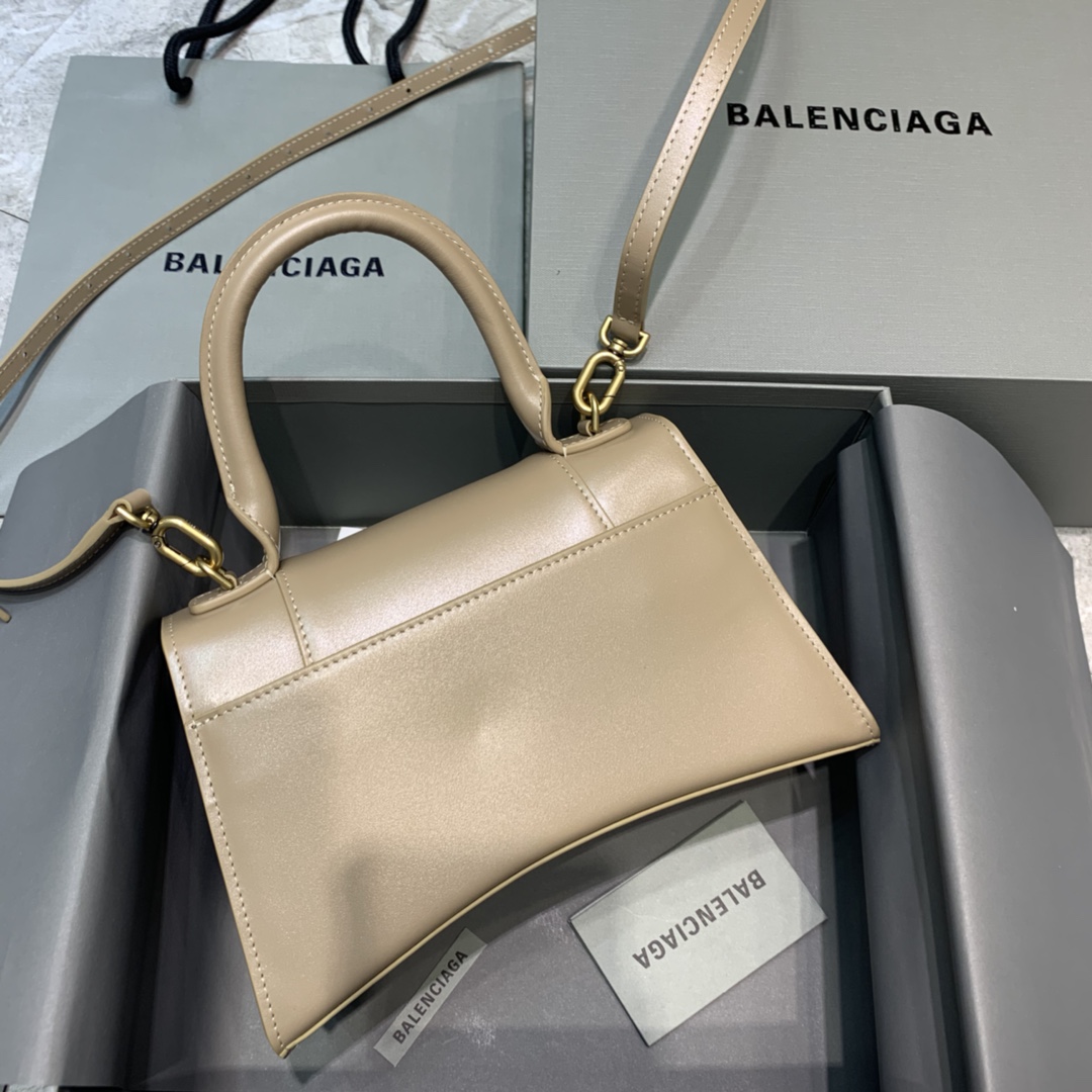 Balenciaga Hourglass Small Handbag Box Calfskin Shoulder Bag Gray